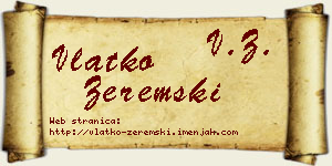 Vlatko Zeremski vizit kartica
